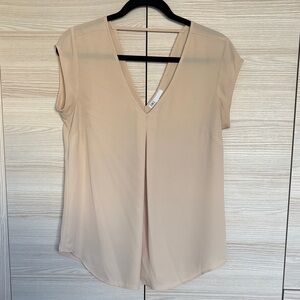 DR2 Beige V-Neck Blouse